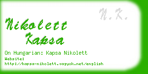 nikolett kapsa business card